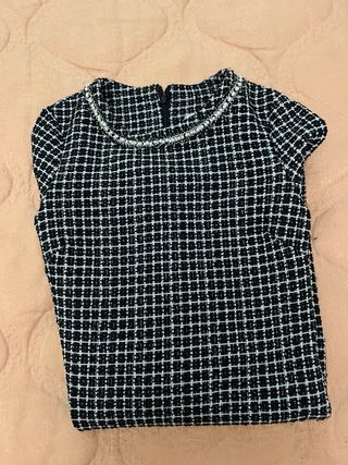 Vestido Mango cuello joya Talla XS