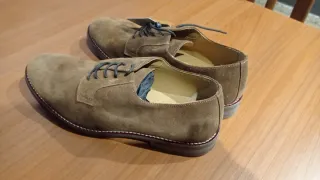 Zapatos vestir hombre ante beige/marrón T42