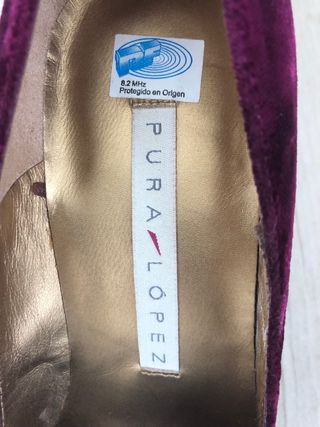 Pura López Salones Fiesta Terciopelo Talla 36