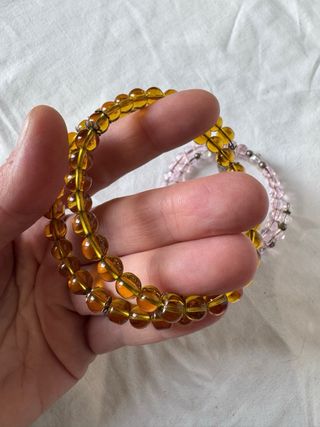 Braccialetti Rosario Rosa e Giallo