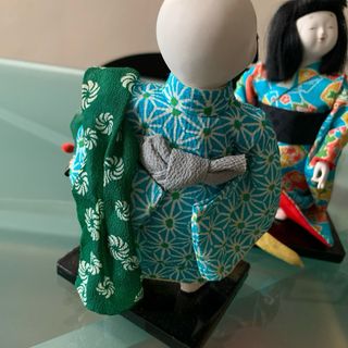 Coppia bambole giapponesi vintage autentiche