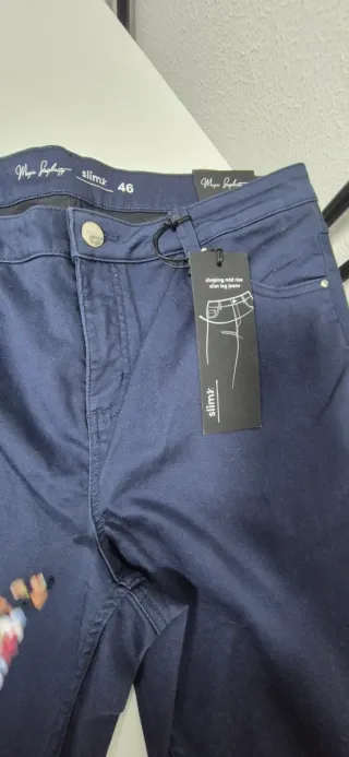 Pantalón MS Mode Slim Fit Talla 46 Azul