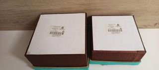 Pareja Cajas Decorativas Seda y Piel