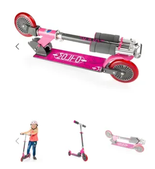 Patinete rosa plegable niña nuevo en su caja