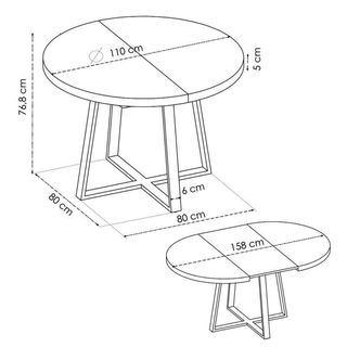 MESA DE COMEDOR EXTENSIBLE DUNA RMB