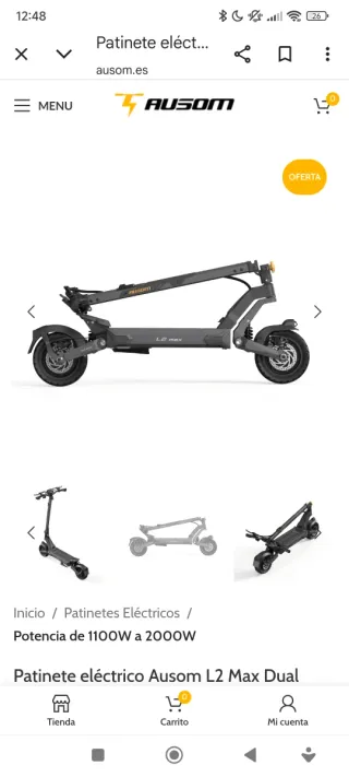 Patinete eléctrico Ausom L2 Max Dual