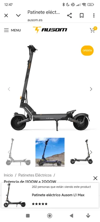 Patinete eléctrico Ausom L2 Max Dual