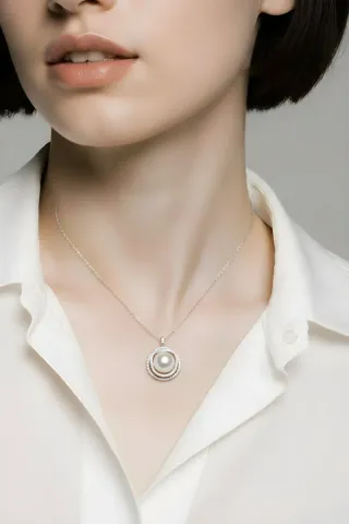 Collar Diva Acero Quirúrgico Perla