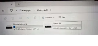 Samsung Galaxy A31 smartphone + funda + microSD 16