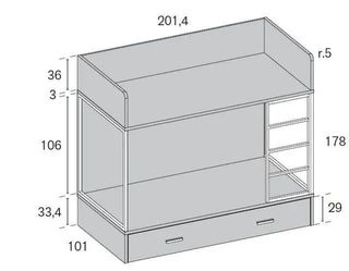 LITERA SUPER REFORZADA CON CAJONES RMB