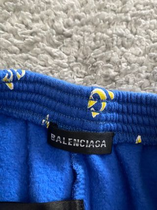 Balenciaga pantaloni tuta logo blu bambino