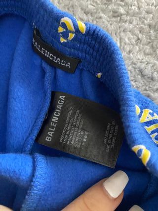 Balenciaga pantaloni tuta logo blu bambino