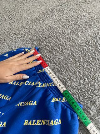 Balenciaga pantaloni tuta logo blu bambino