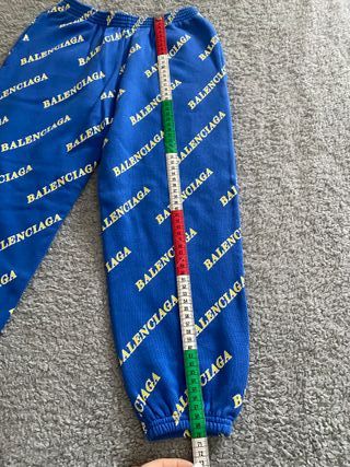 Balenciaga pantaloni tuta logo blu bambino