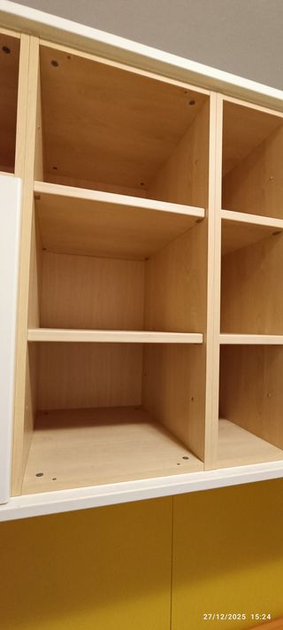 Armadio a ponte, letto, cassetti, rete, materasso