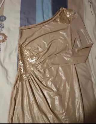 Vestido dorado lentejuelas talla S