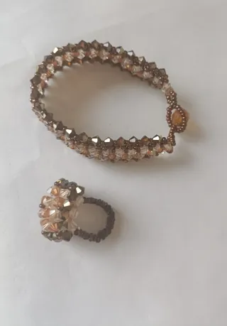 Pulsera y  2 Anillos de cristal Swarovski