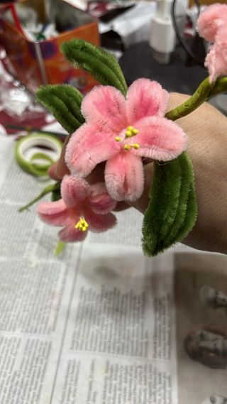 Ramo fiori pesco scovolini