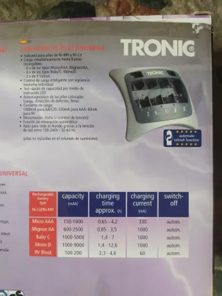 Cargador Baterías Universal Tronic NUEVO