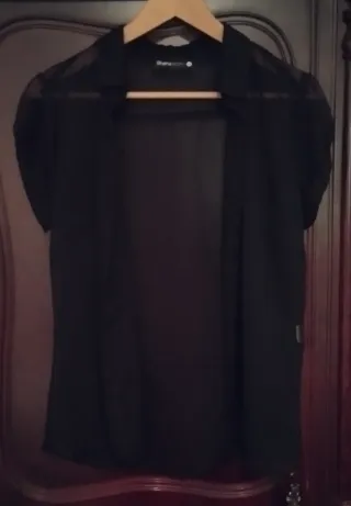 Camisa Shana Negra Transparente Talla M