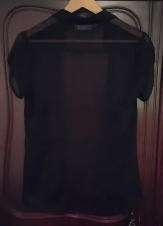 Camisa Shana Negra Transparente Talla M