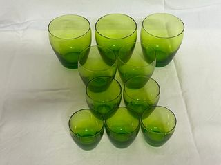 Bicchieri in vetro finissimo verde