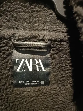 Cazadora Zara ante negra Talla l