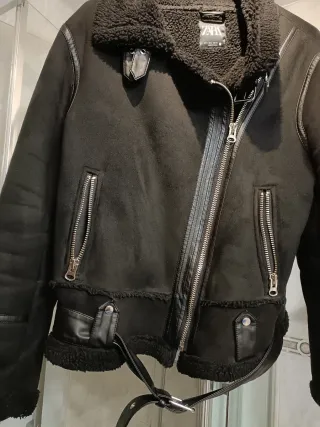 Cazadora Zara ante negra Talla l