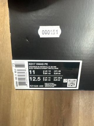 Nike KD17 Xmas Taglia 45 Nuove