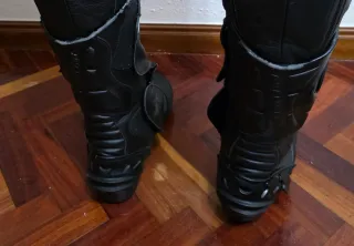 Chaqueta de moto de cuero negra