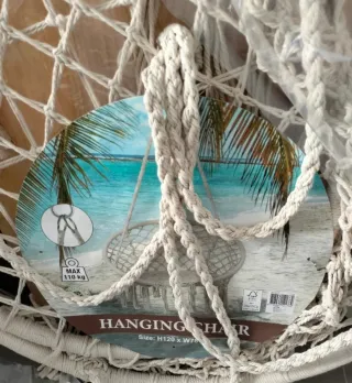 Sillón Colgante Macramé Beige nuevo