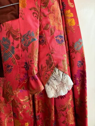 Traje de Fallera niña Brocado Rojo y Dorado