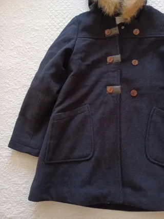 Abrigo niña azul Vertbaudet con capucha