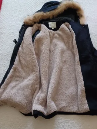 Abrigo niña azul Vertbaudet con capucha