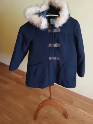 Abrigo niña azul Vertbaudet con capucha