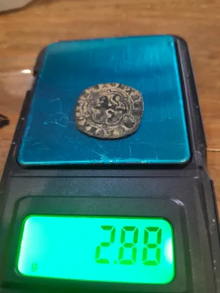 Moneda Blanca 2 Cornados Juan II Rey C. Leon