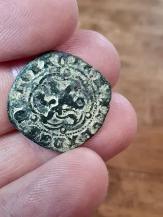 Moneda Blanca 2 Cornados Juan II Rey C. Leon