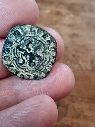 Moneda Blanca 2 Cornados Juan II Rey C. Leon