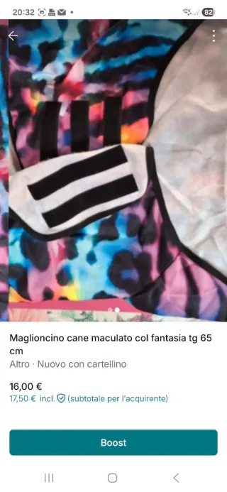 Maglione cane fantasia cm 65 Lungh 65 largh 90/100