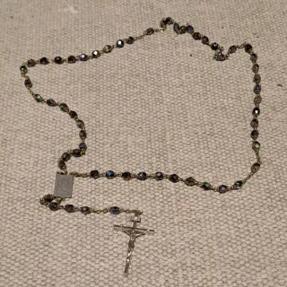 Rosario vintage cuentas iridiscentes