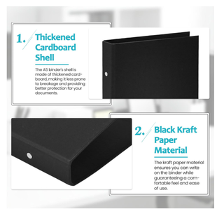 4 Raccoglitori A5 Neri Cartone