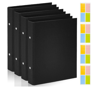 4 Raccoglitori A5 Neri Cartone