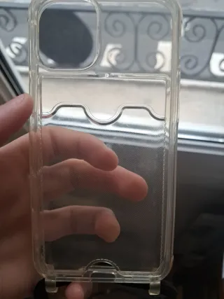 Funda iPhone 12 mini transparente con tarjetero
