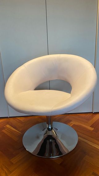 Sillón Silla Giratoria Blanca Cuero