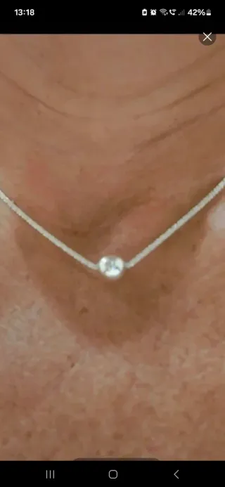 Gargantillas plata brillante con bolitas plata