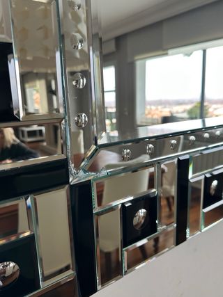 Espejo decorativo marco geométrico