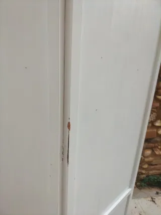 Biombo antiguo blanco madera