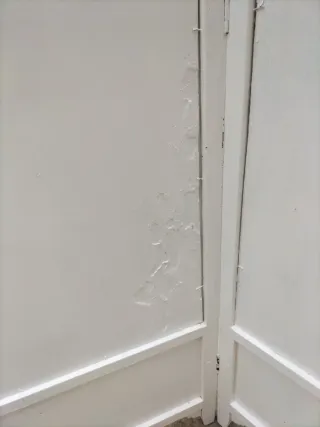 Biombo antiguo blanco madera