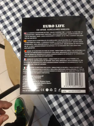 Auriculares Bluetooth 5.0 Euro Life Negros