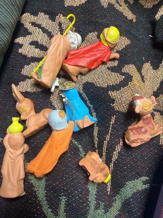 Belén infantil antiguo barro años 60-70